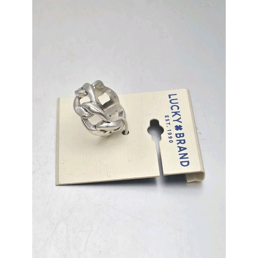 New LUCKY BRAND Ring Chain‎ Link Silver Tone Size 7 New w/ Tags FREE $HIPPING!!